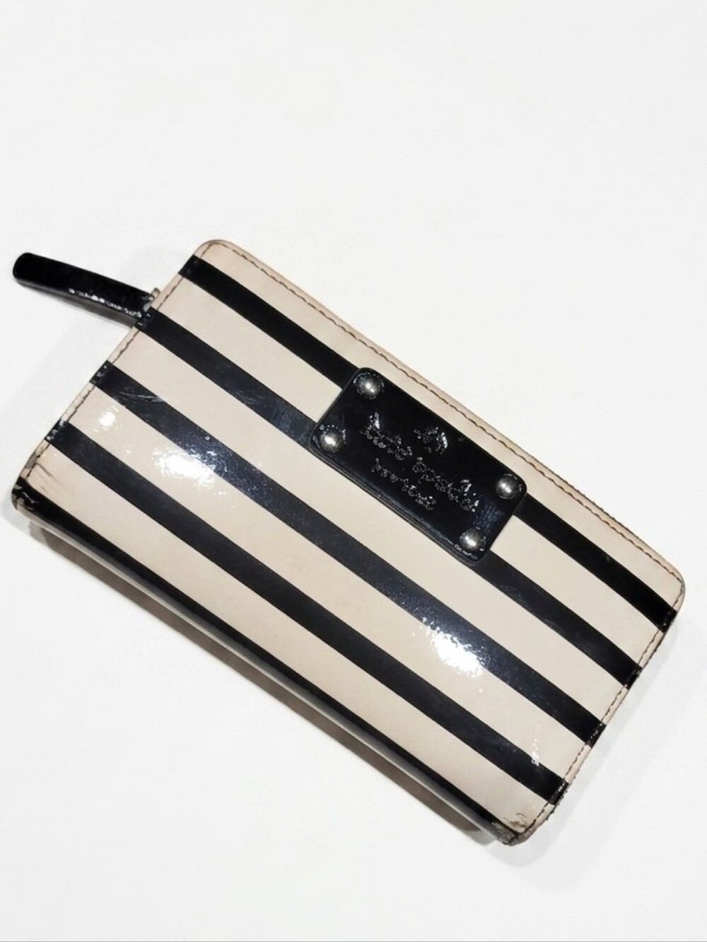 Kate Spade Penn Valley Neda Striped Patent Leather Wallet